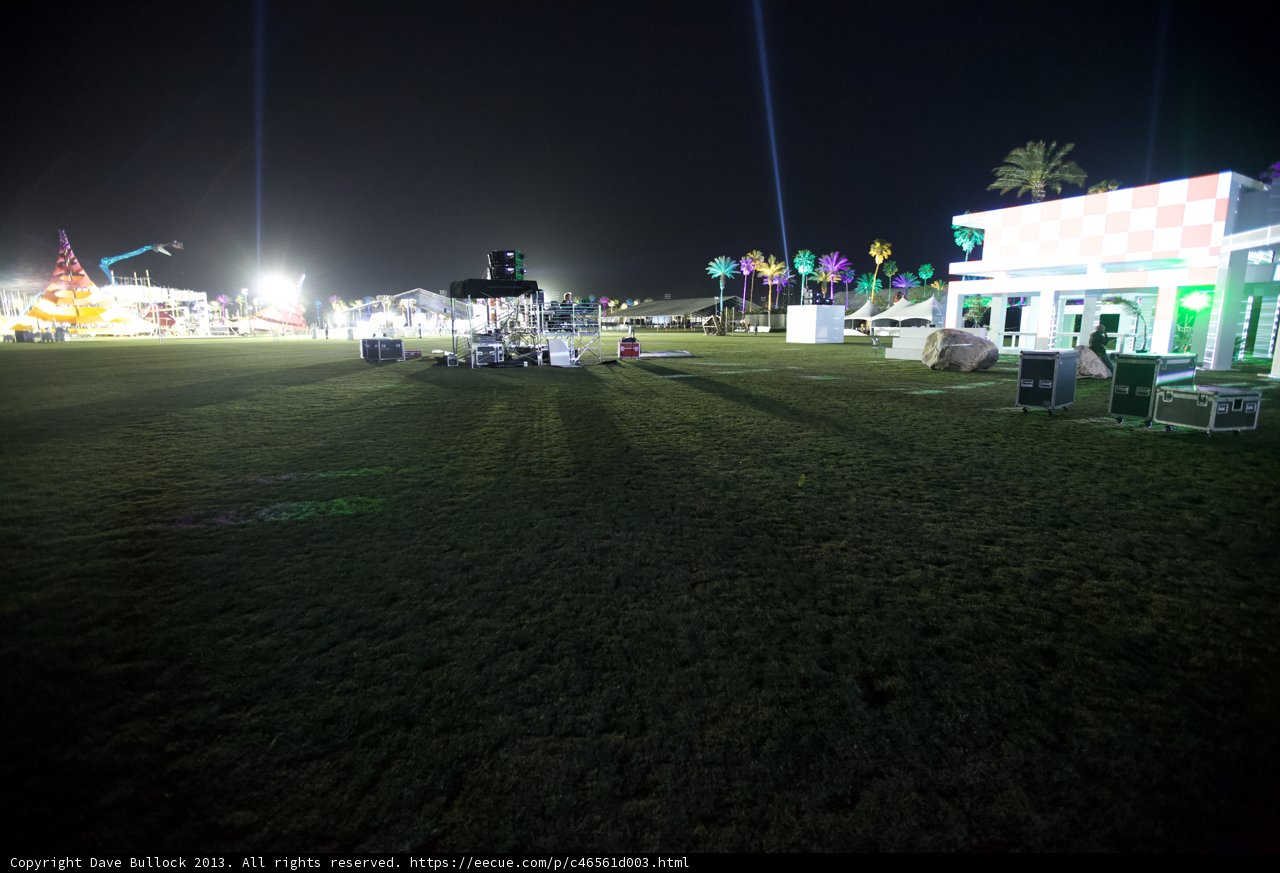 Nighttime Camping in a Lit Field
