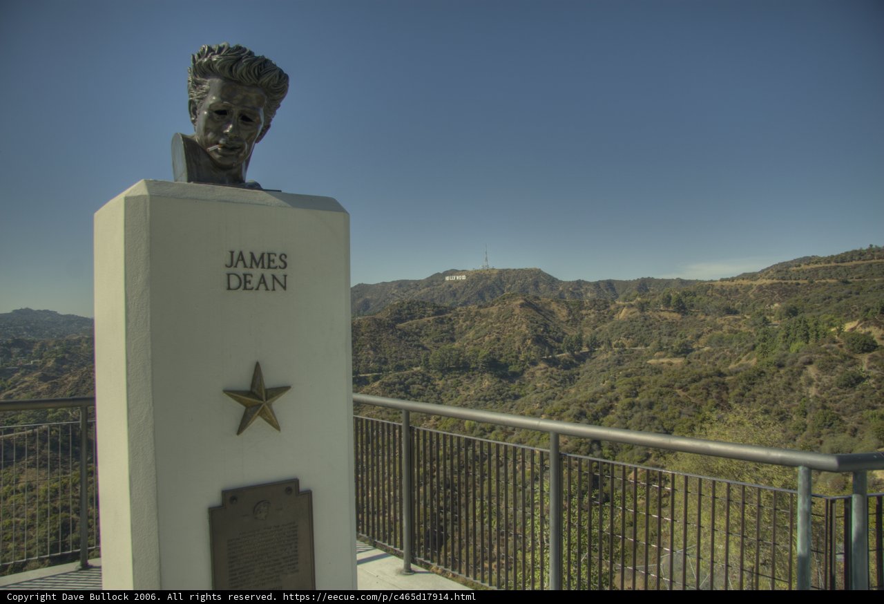 Hollywood Sign Viewed from a Statue