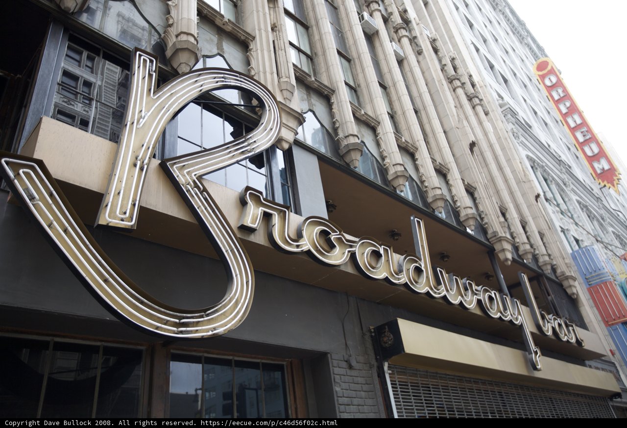 Broadway Theater Sign in Downtown Building