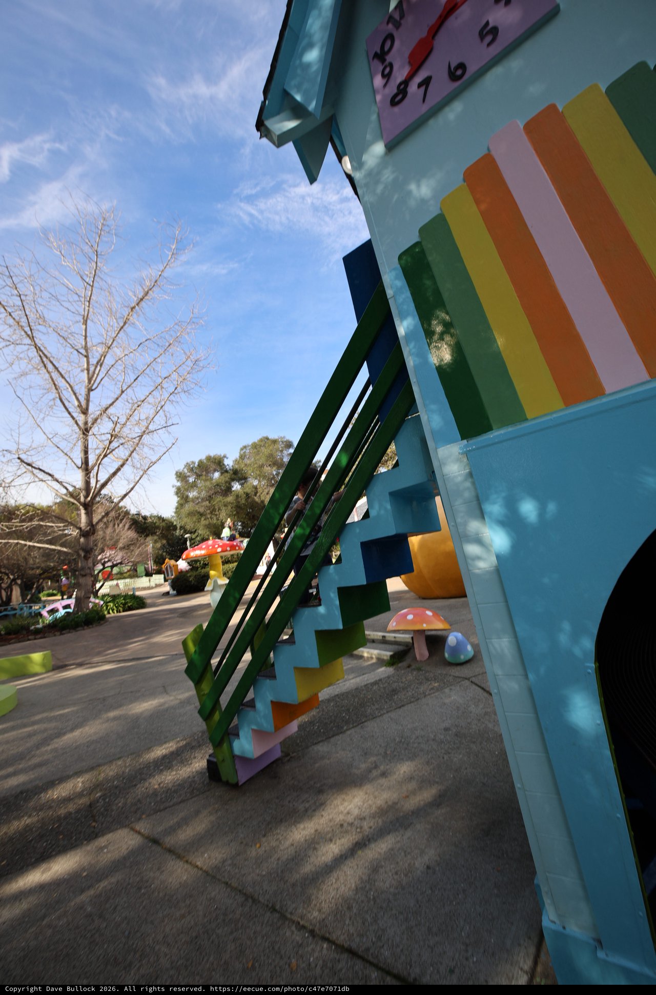 Colorful Rainbow Staircase at Children's Fantasyland Playground