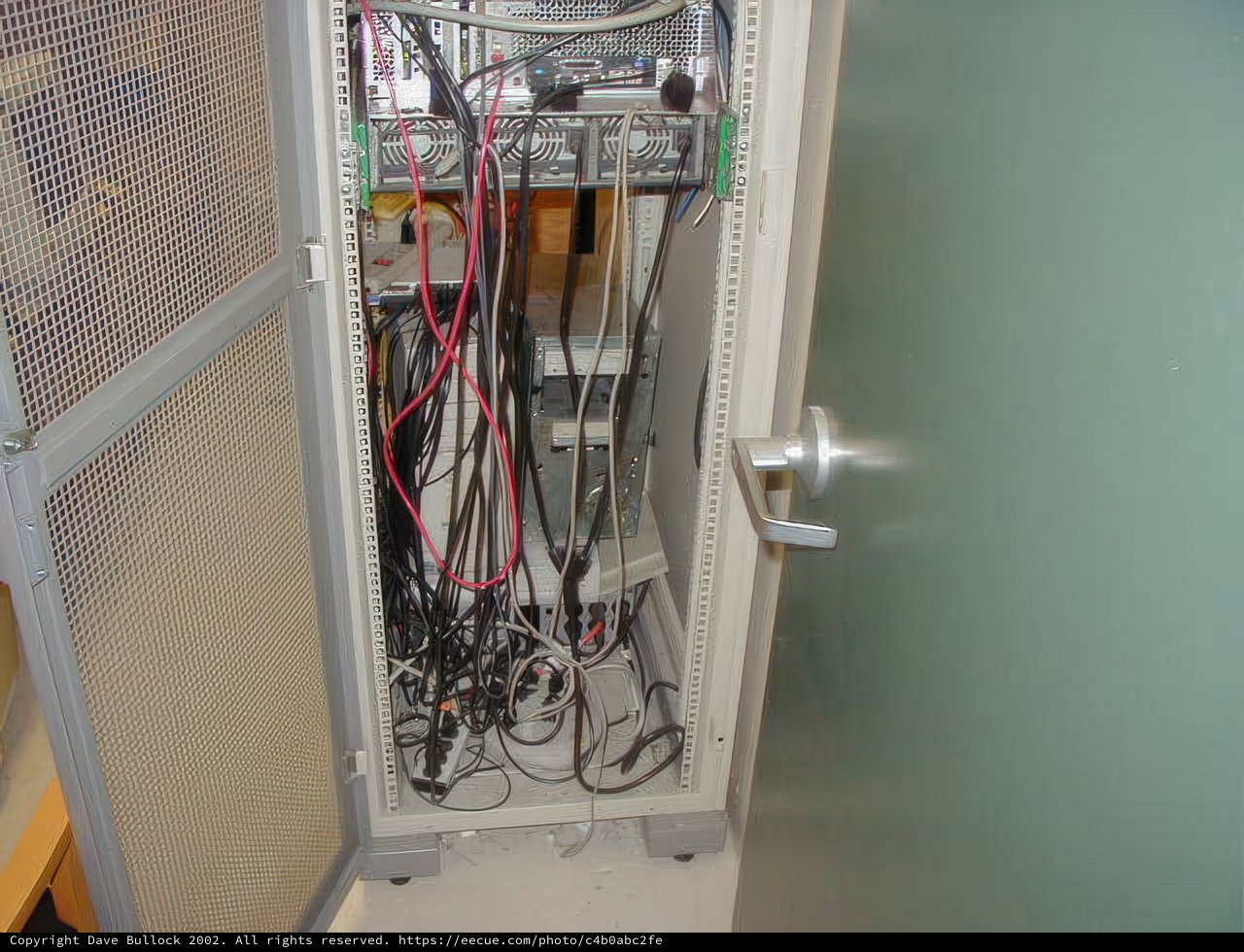 The Inner Workings of a 2002 Computer Server Cabinet