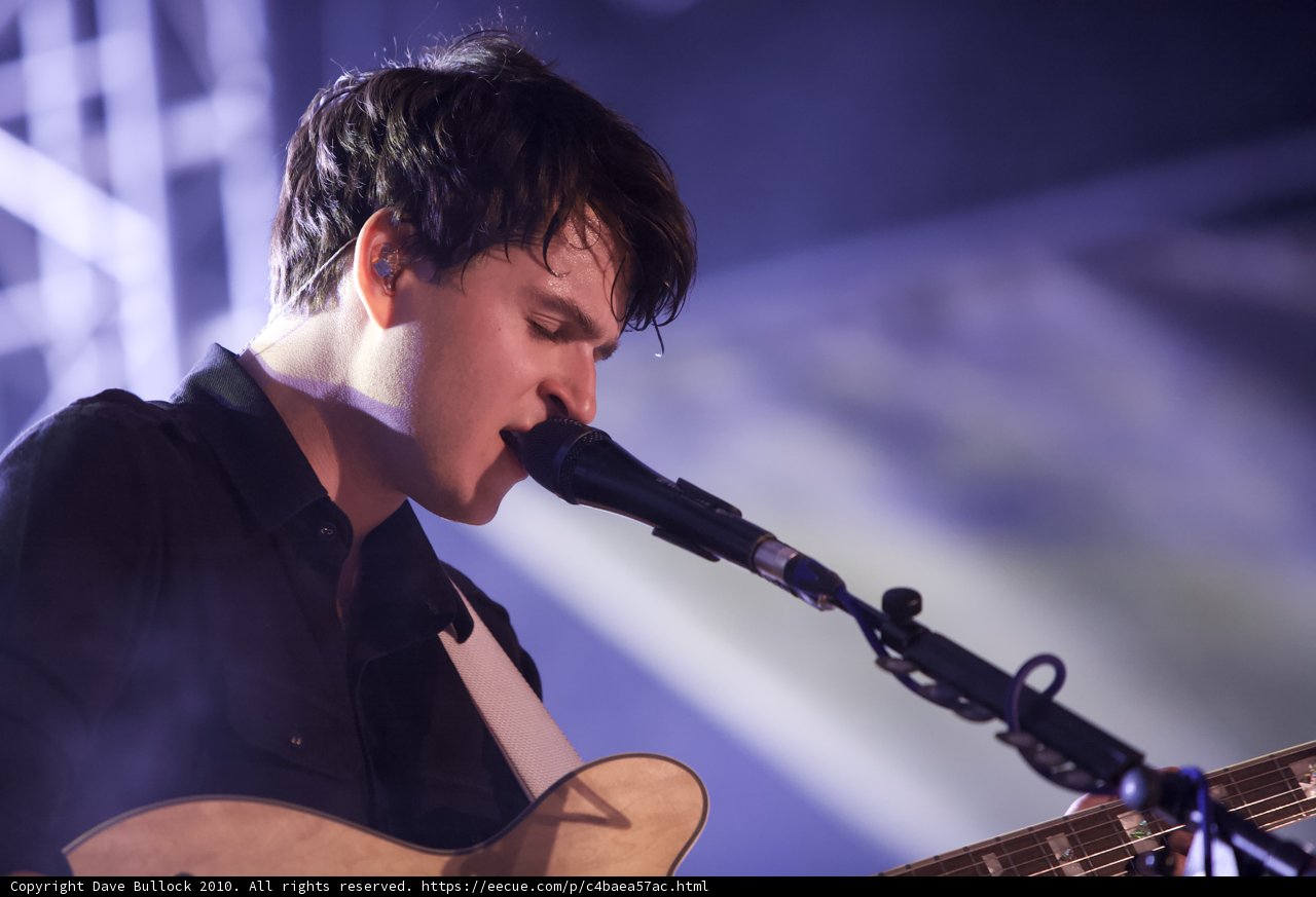 Ezra Koenig rocks the stage with his guitar