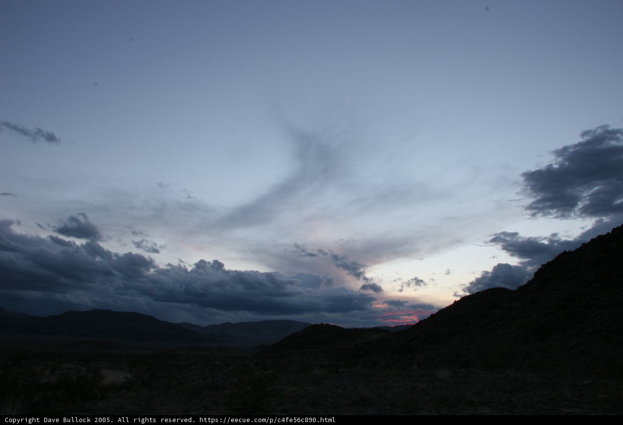Desert Sunset with Mountain Range