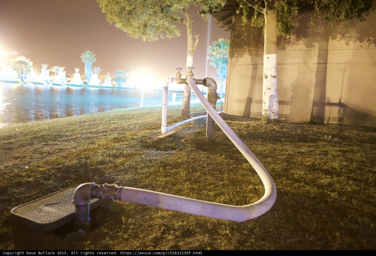 Water pipe by the river