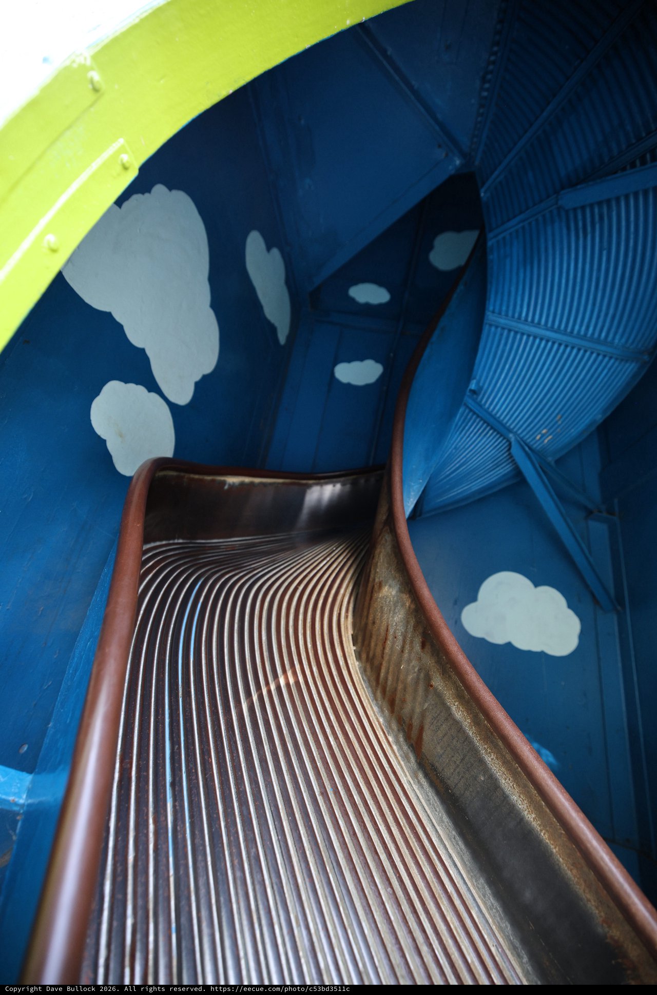 Looking Down a Whimsical Slide in Fantasyland