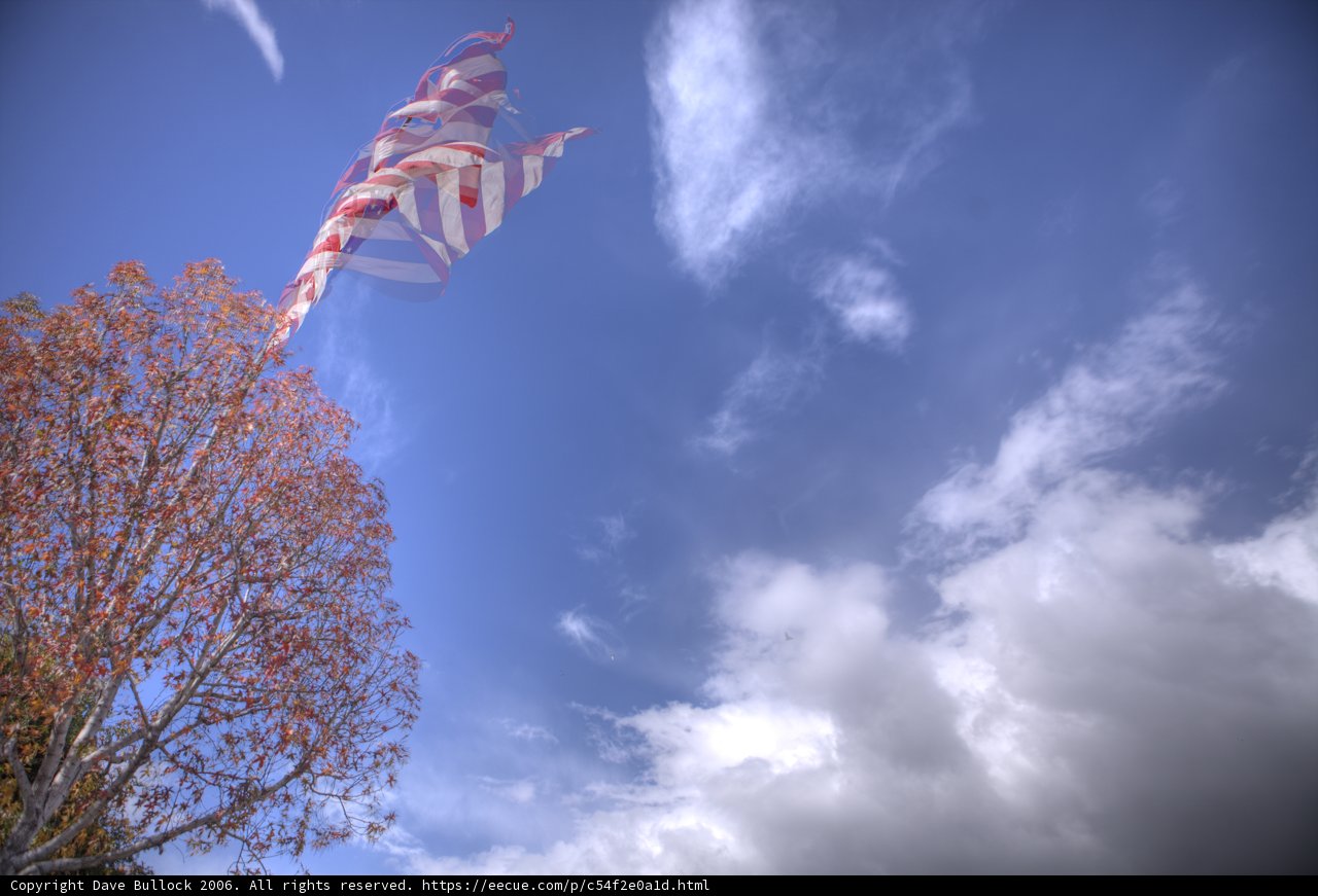 Patriotic Colors Against a Dynamic Sky
