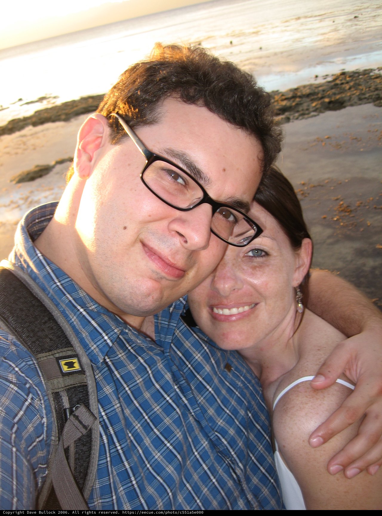 Couple's Selfie at Golden Hour Beach Sunset