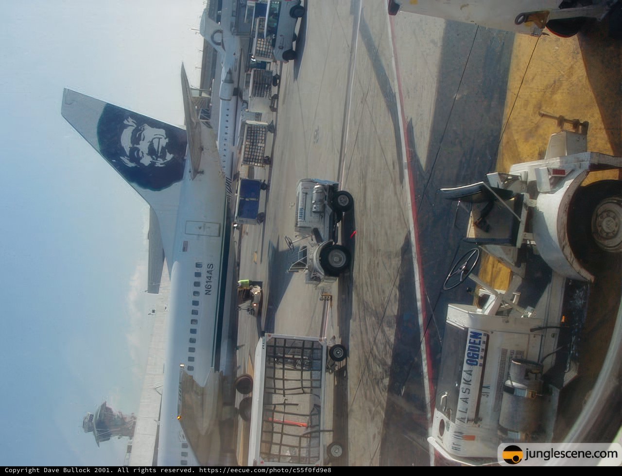 Parked Airliner at Airport during Christmas Vacation
