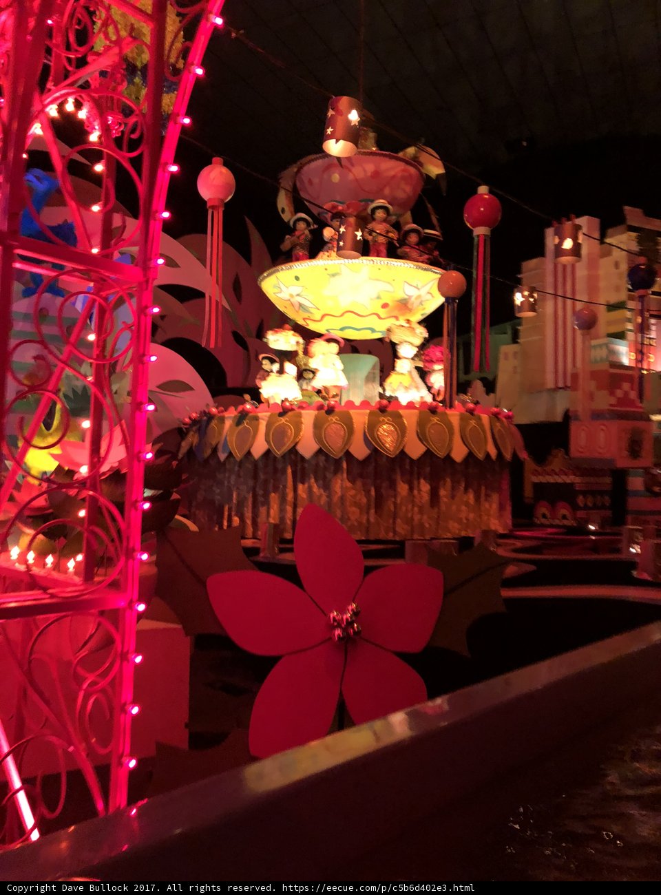 Illuminated Flower and Statue Display