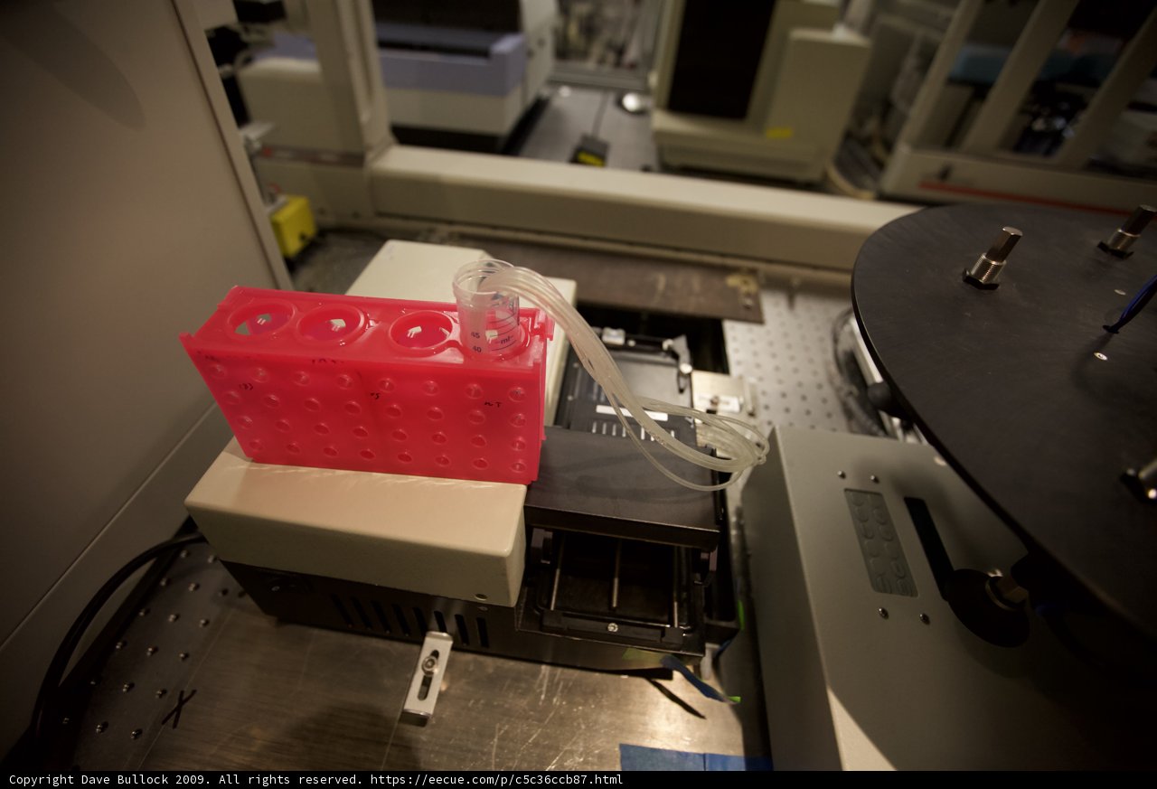 Red Container Machine in a Laboratory