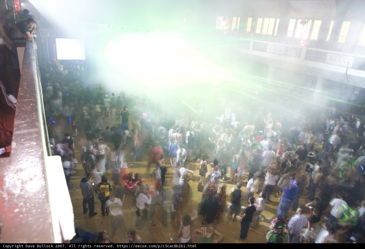 Green Flare Nightlife Crowd