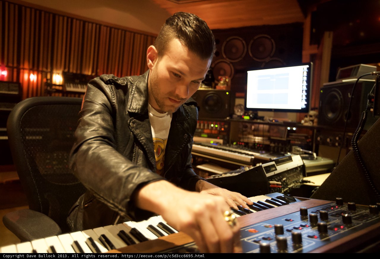 Leather-clad Musician on the Keys