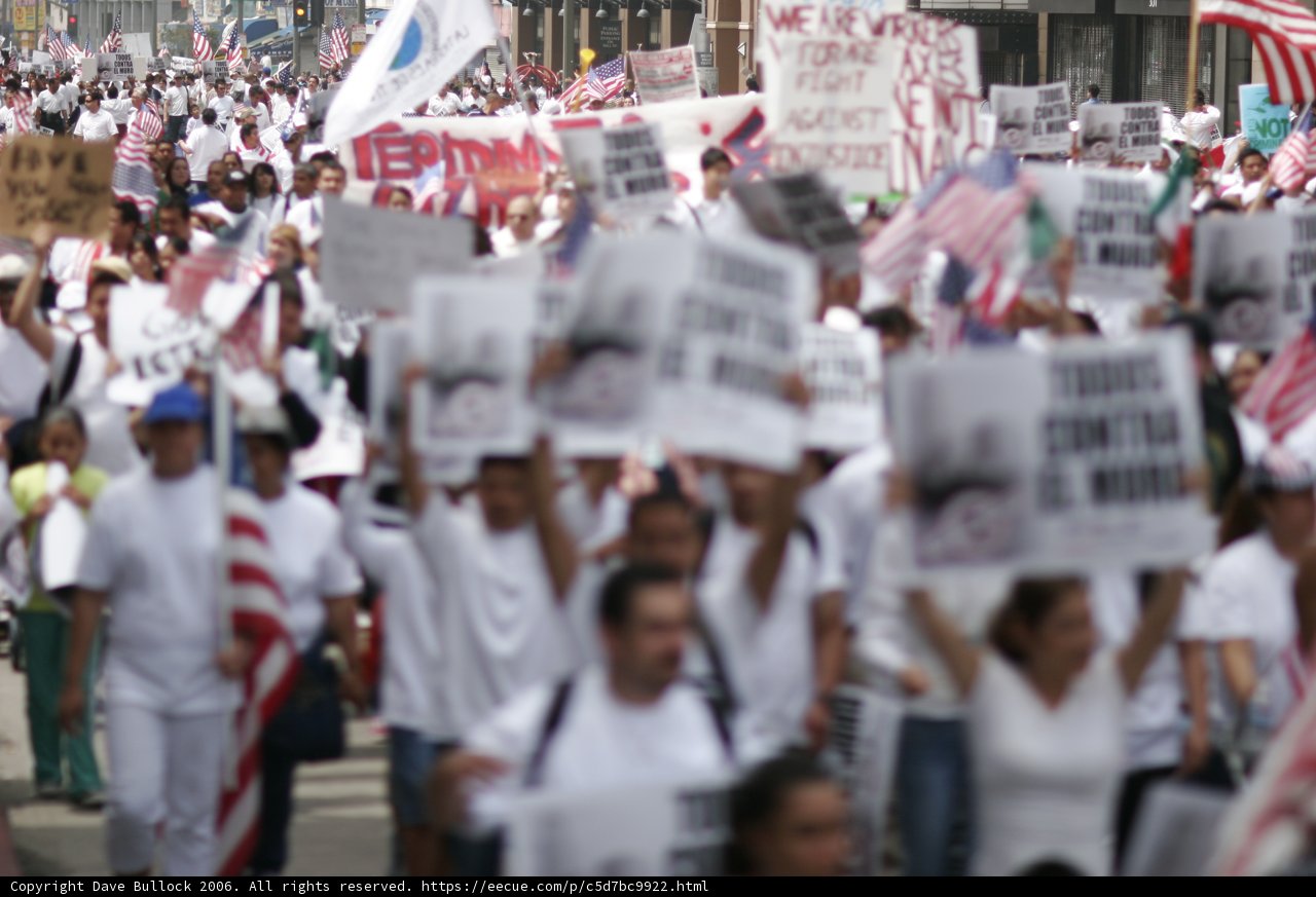 A Protest March in Downtown