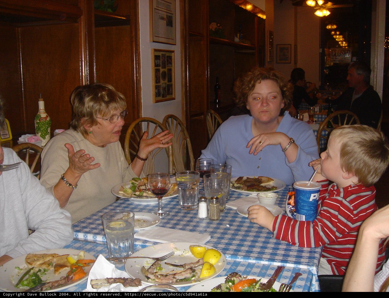 Family Dinner Conversation at Italian Restaurant