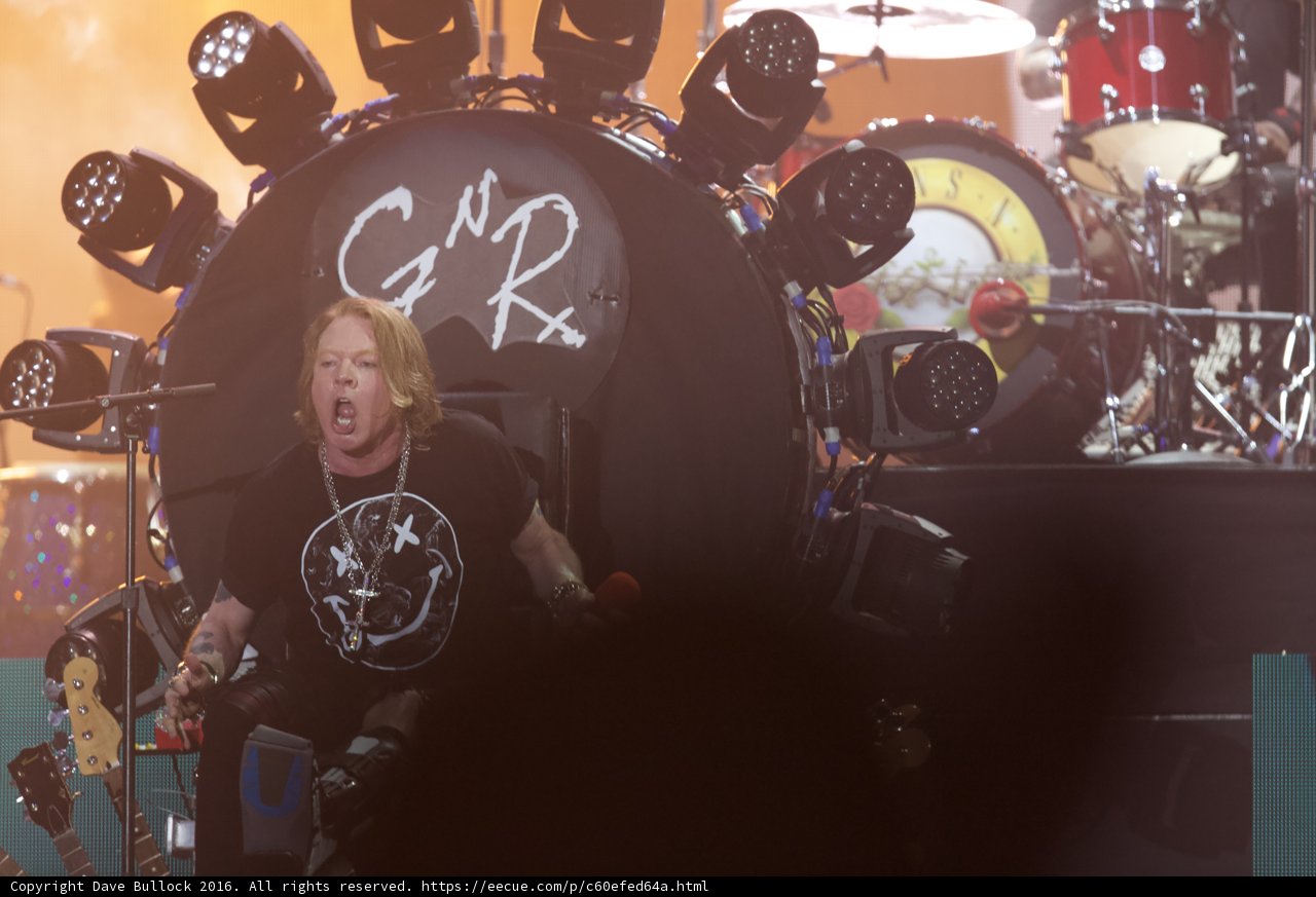 Axl Rose Rocks Coachella with his Guitar and a Killer Drum Kit