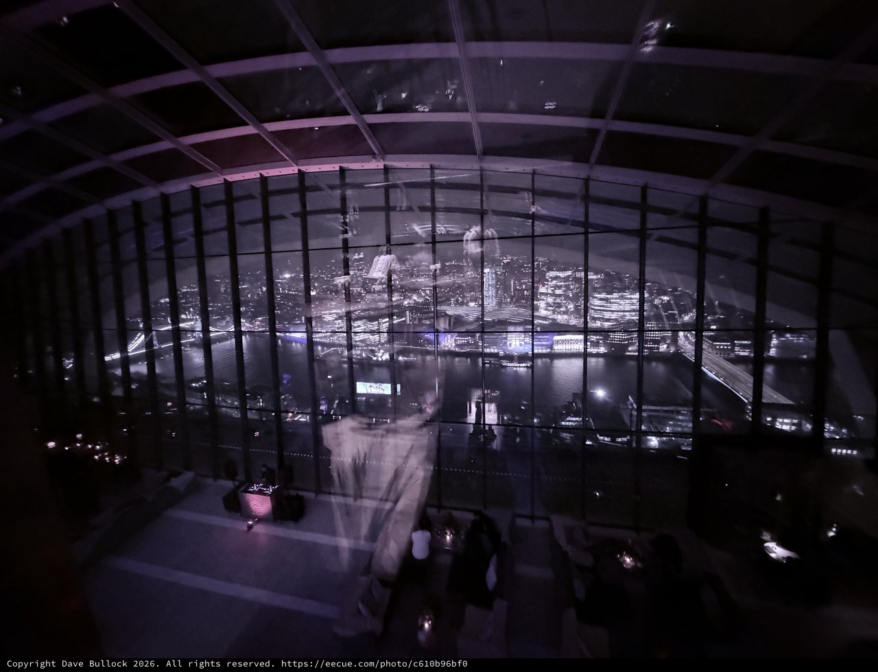 Panoramic London Cityscape from Observation Deck at Night