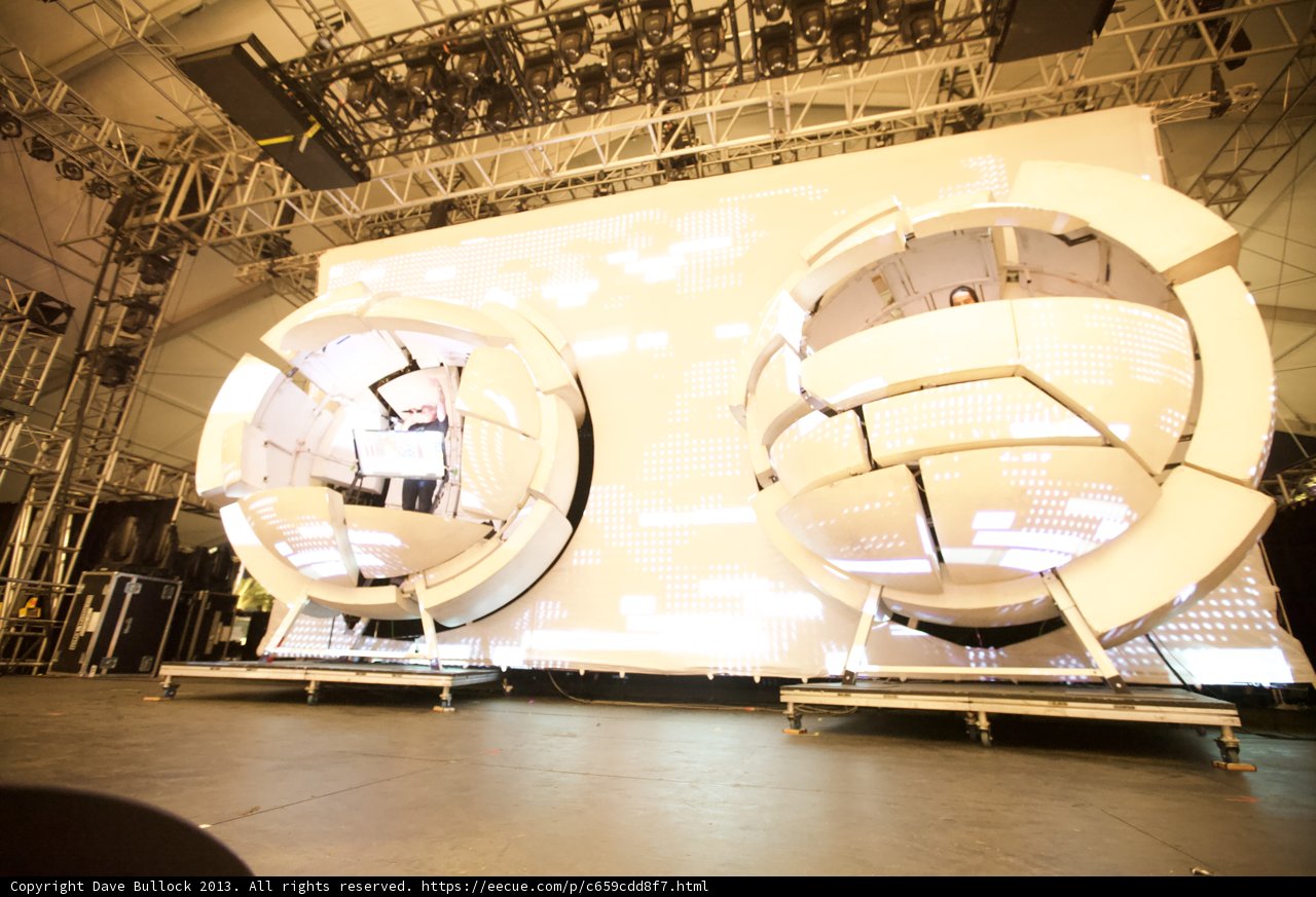 Illuminated Spheres on Coachella Stage