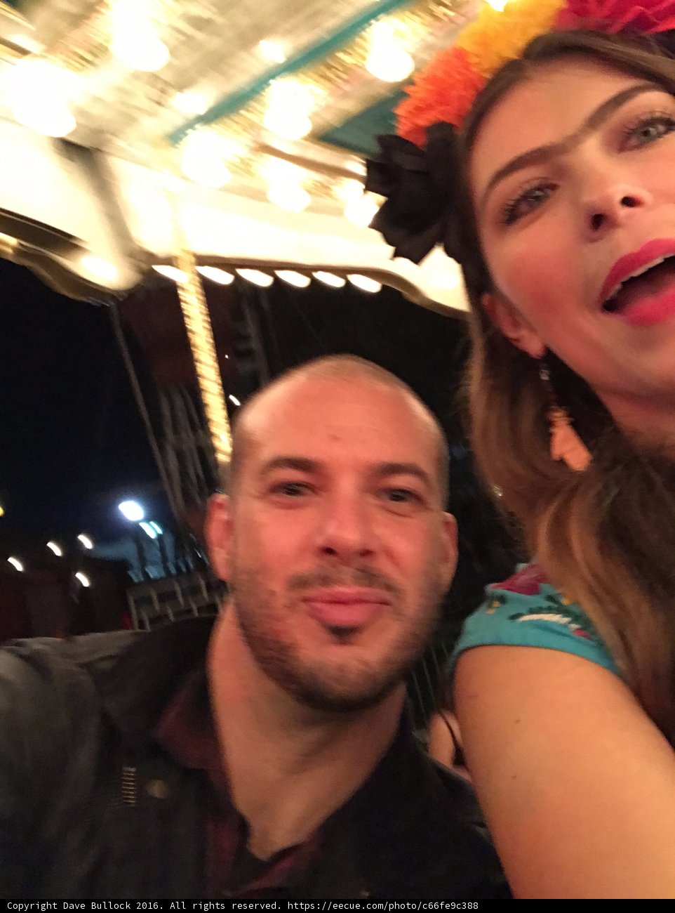 Carousel Selfie in San Bernardino