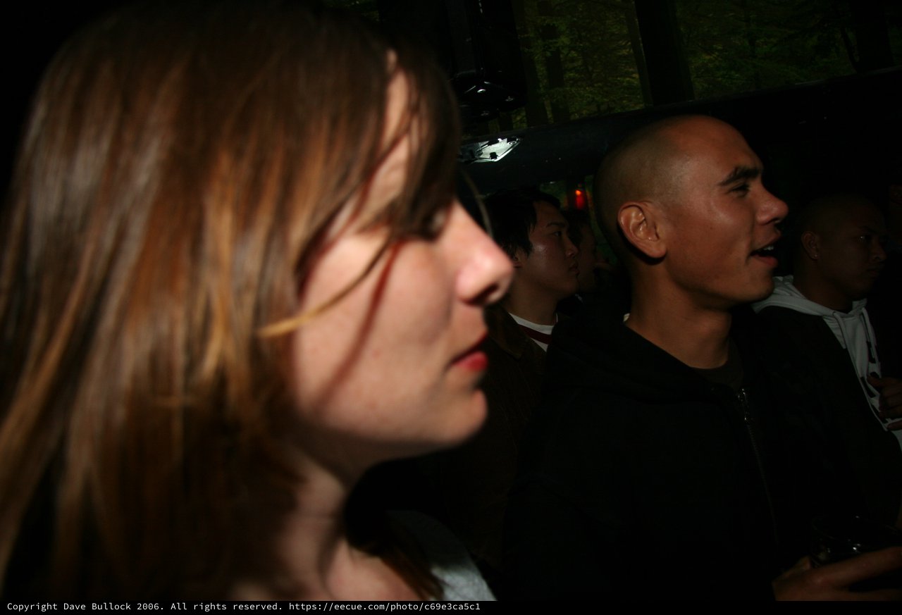 Crowd Faces in Dim Club Lighting at Night