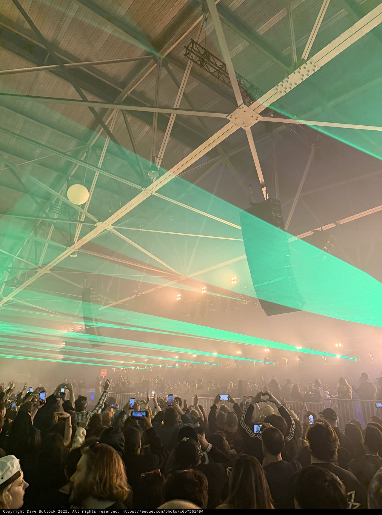 Skrillex Concert with Dramatic Green Laser Light Show
