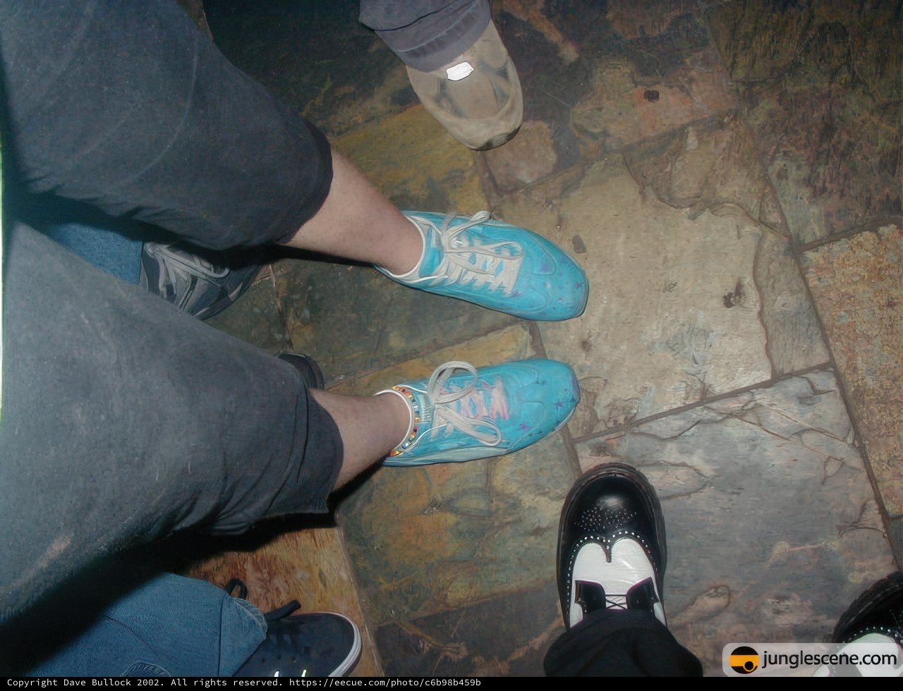 Blue Sneakers on the Ground