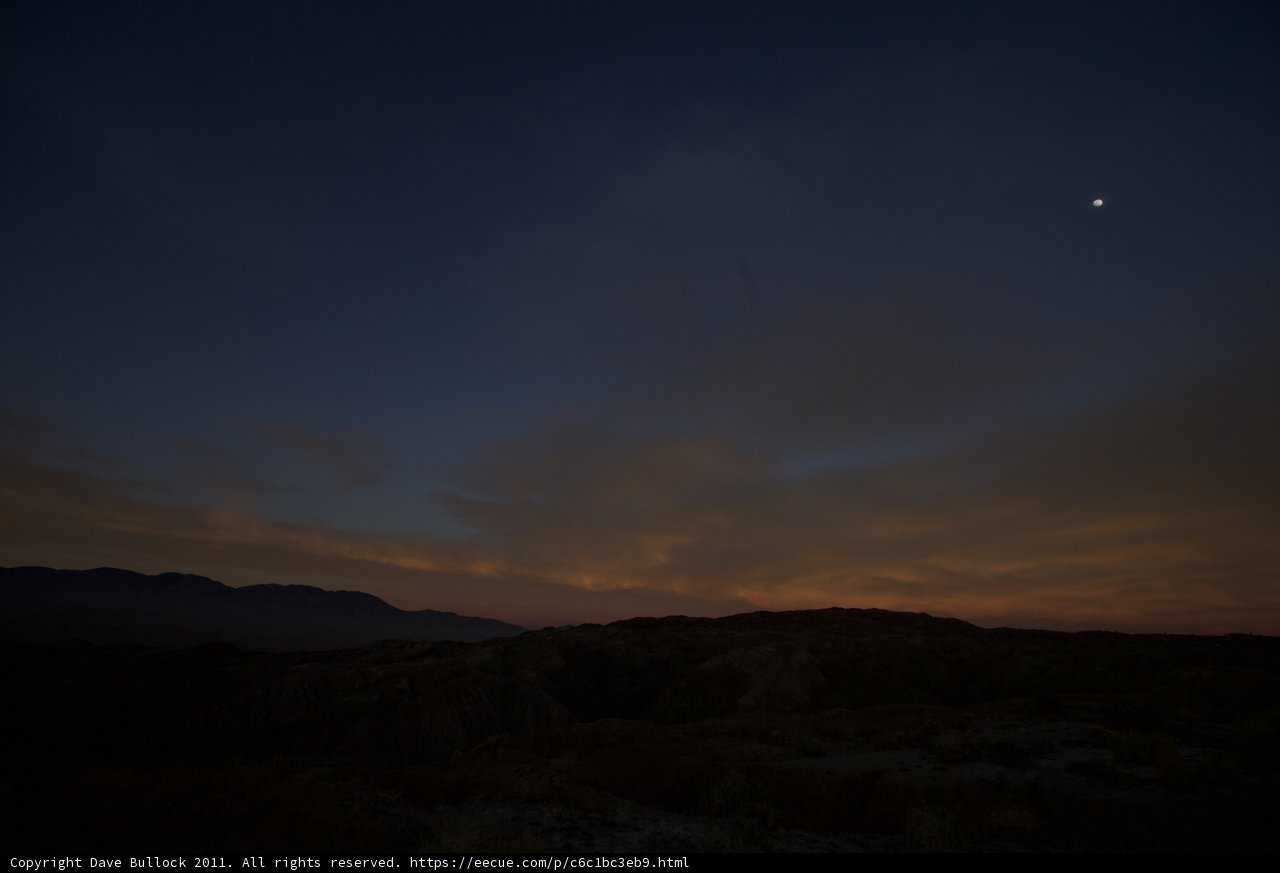 Moon and Star at Sunset