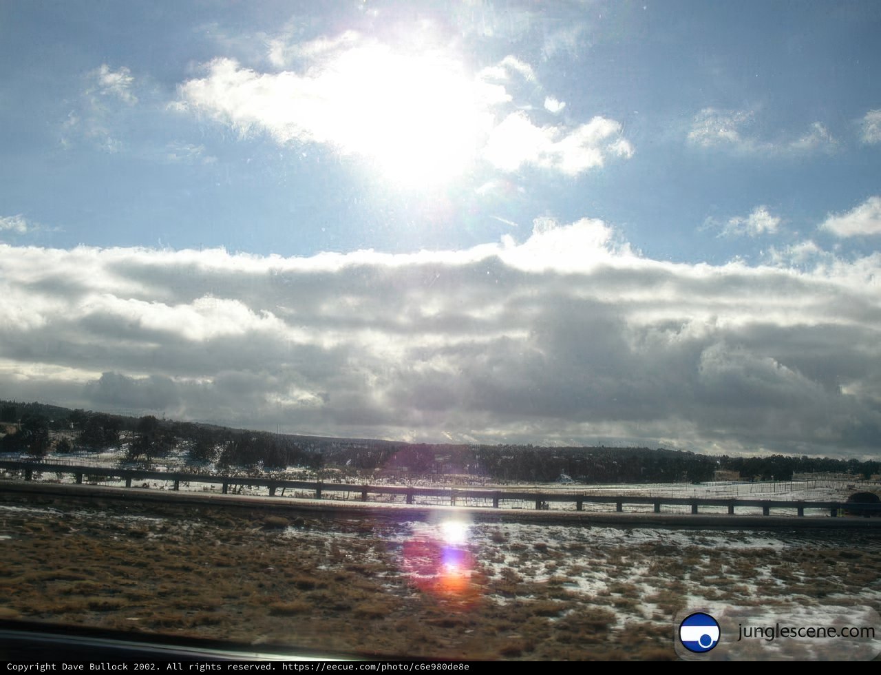 Radiant Sun Rays on the Open Road