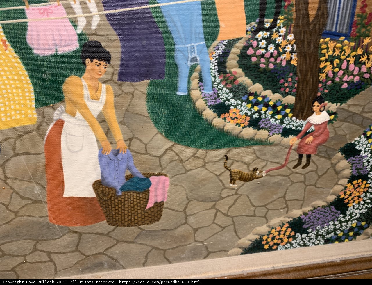 Woman and Cat Doing Laundry