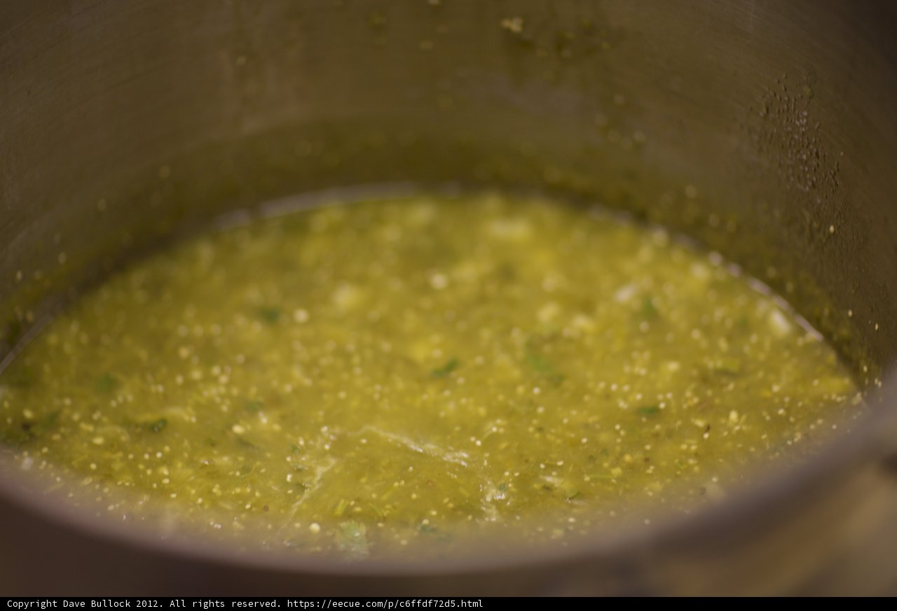 Deliciously green sauce.