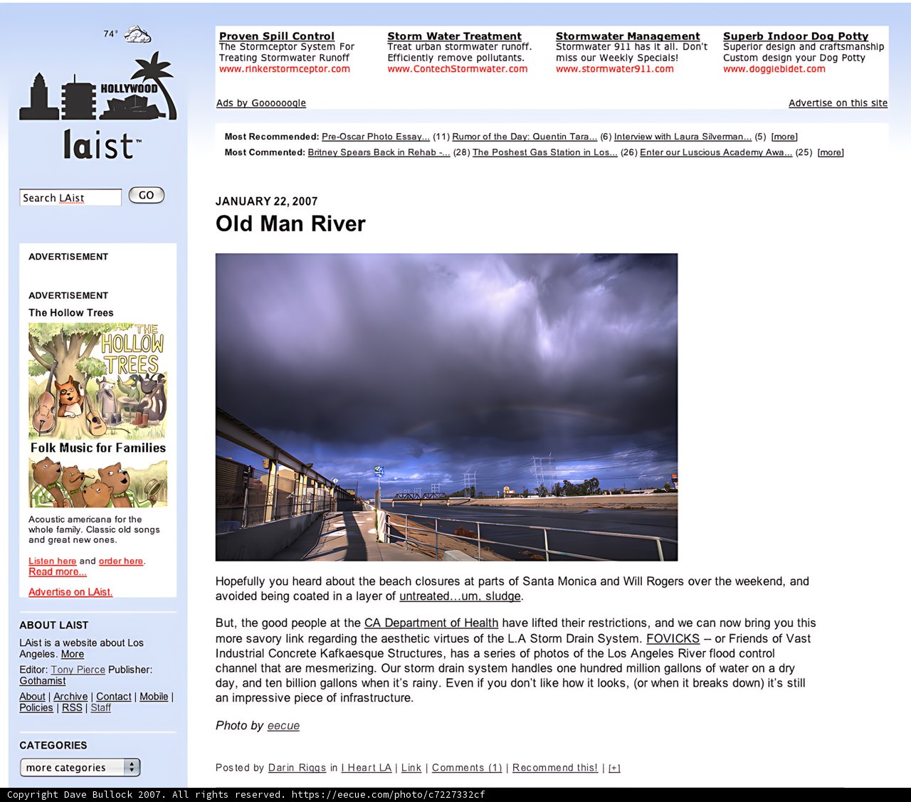 Old Man River Website on Display