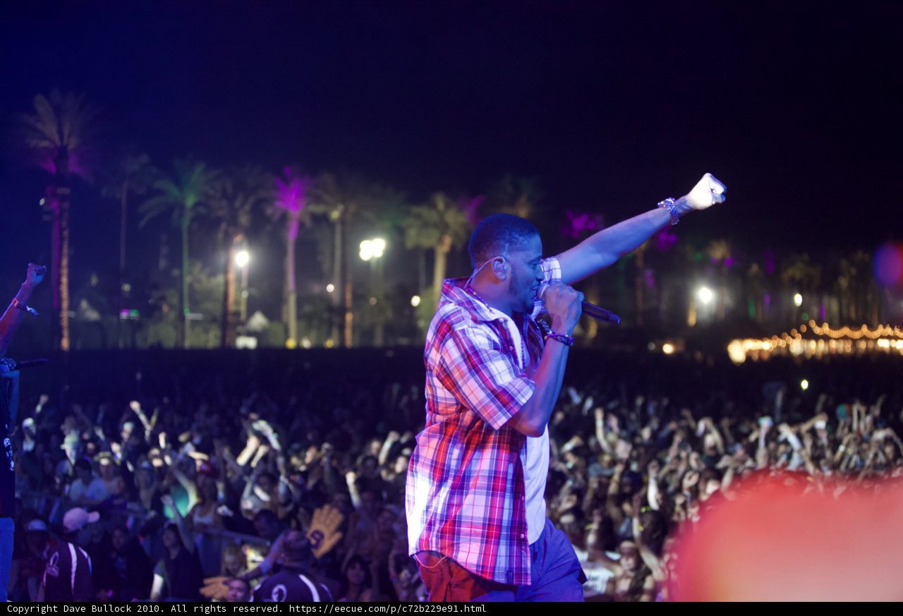 Man in Plaid Shirt Rocks the Mic at Coachella
