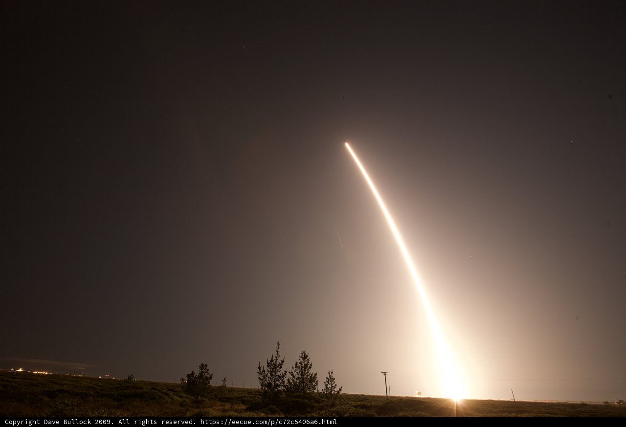 Rocket Missile Launch in the Night Sky