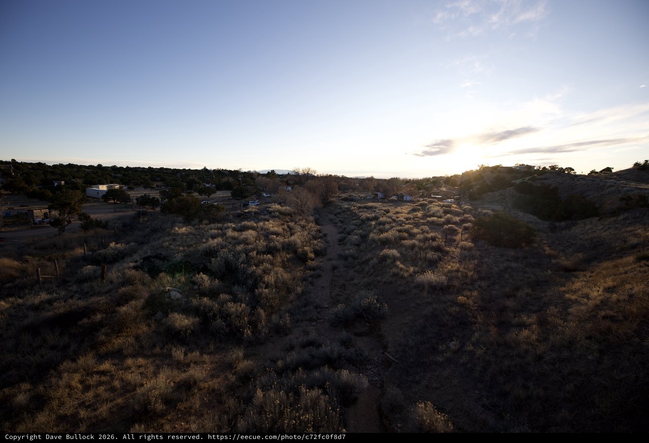Desert Trail at Sunset in Santa Fe High Desert