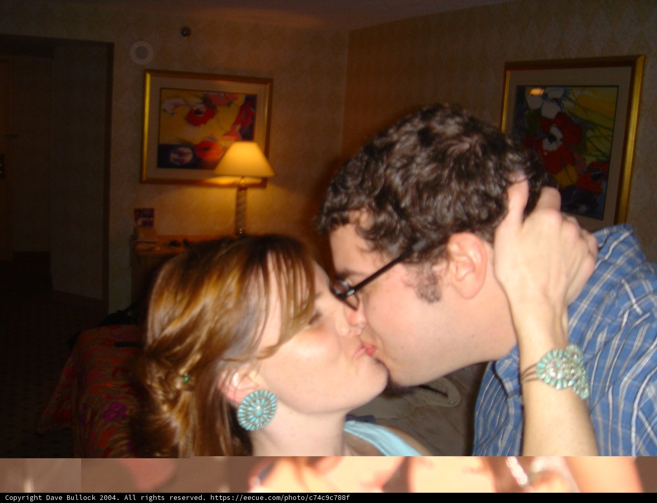 Romantic Moment in the Lamp Light