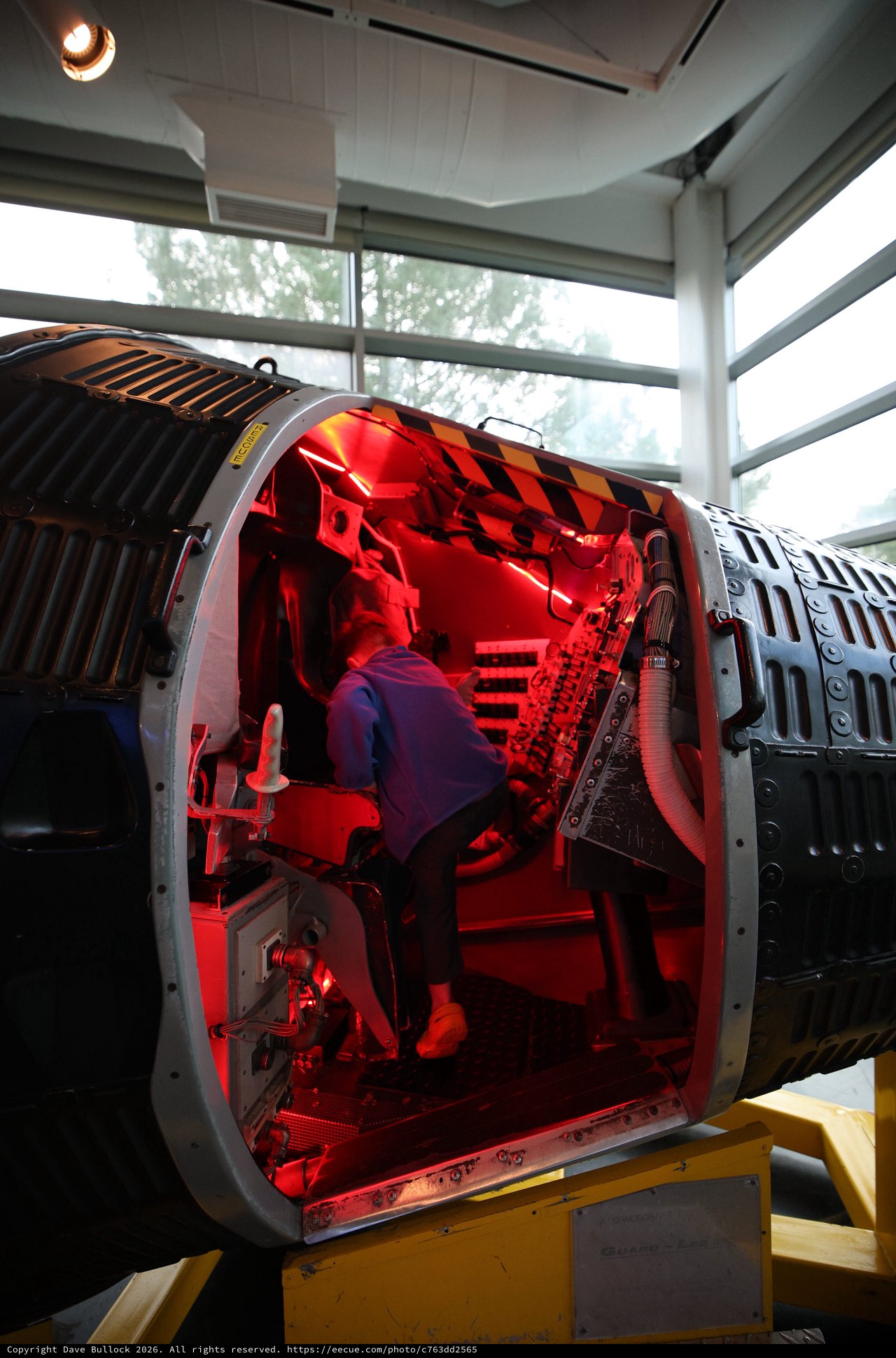 Inside View of Jet Engine with Red Interior Lighting