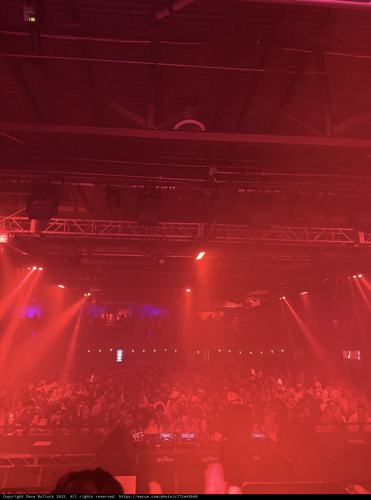 Skrillex and Four Tet Concert Red Light Atmosphere