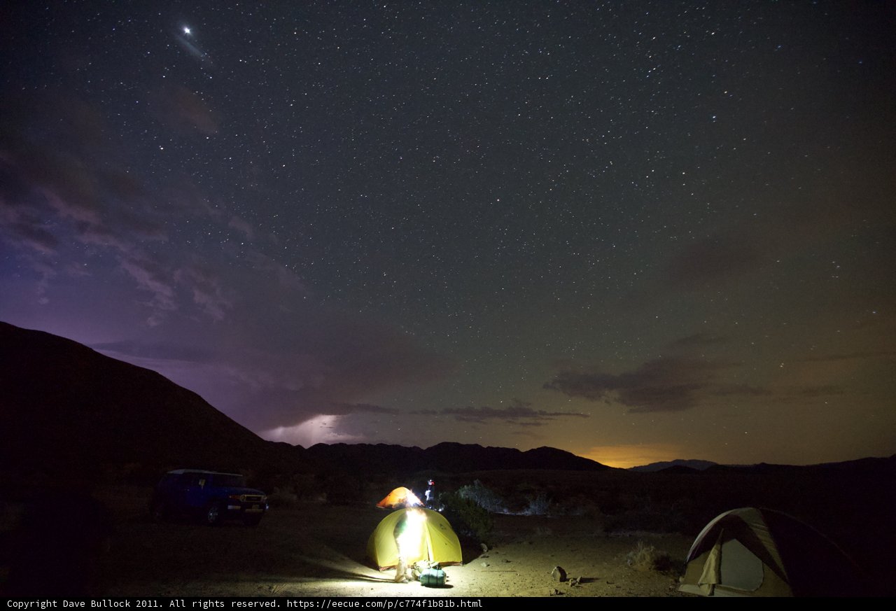 Night Camping in the Desert