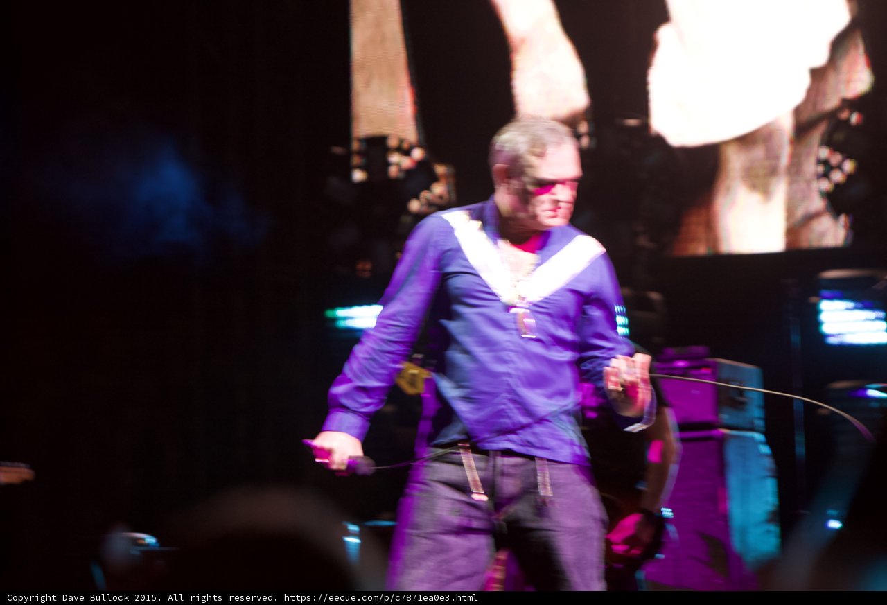 Morrissey Soft Blur Holding Mic Cord Blue Shirt Necklaces Smiths Dangling Hands Screen LED Panels
