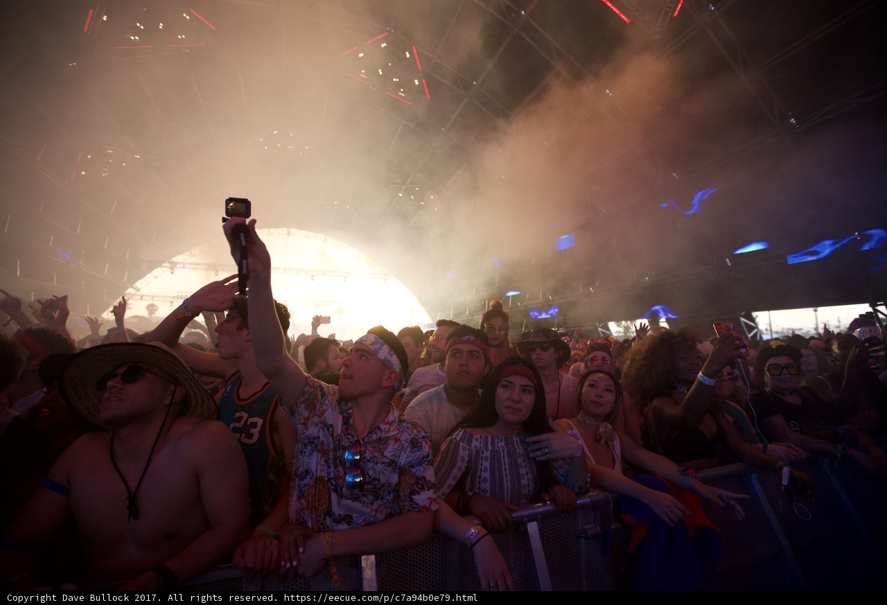 Smoke-filled Concert Crowd