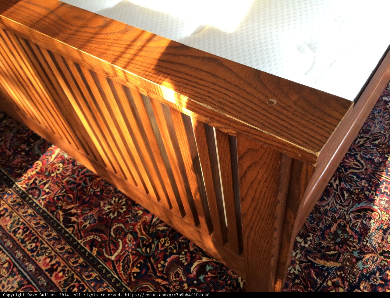 Wooden Bed with Stained Hardwood Mattress