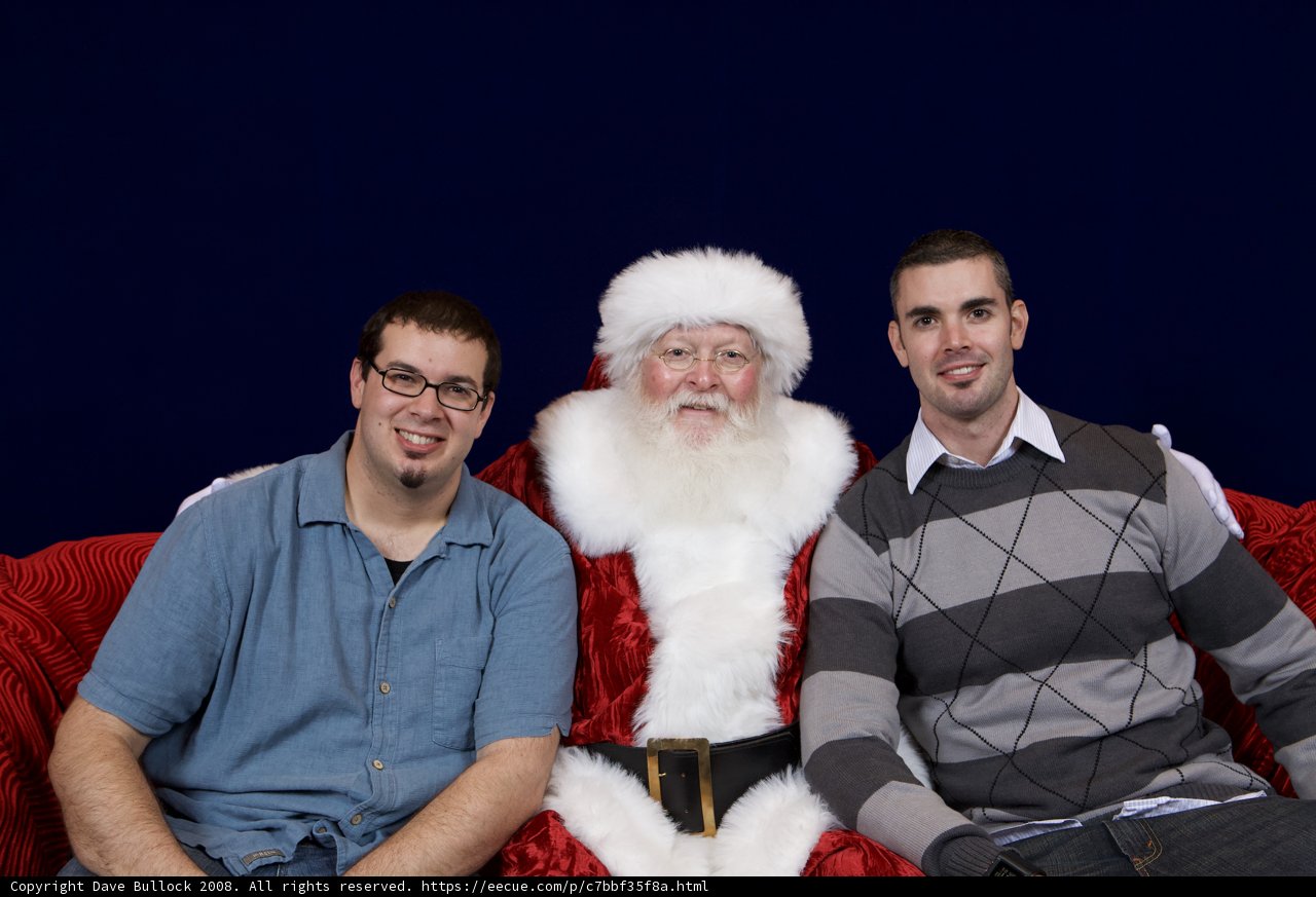 Three Merry Men with Santa Claus
