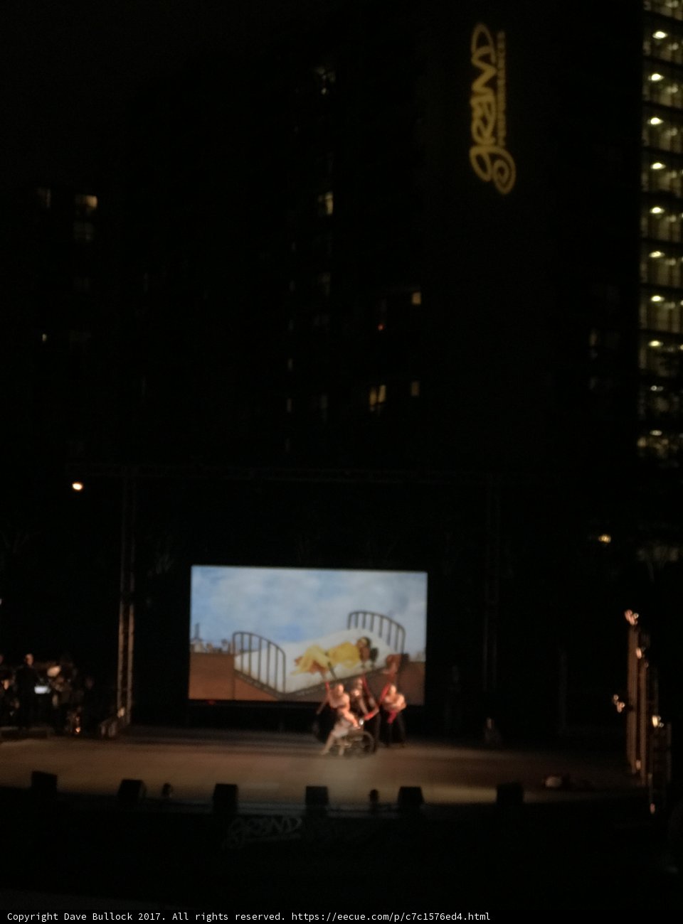 Nighttime Performance on Outdoor Cinema Stage