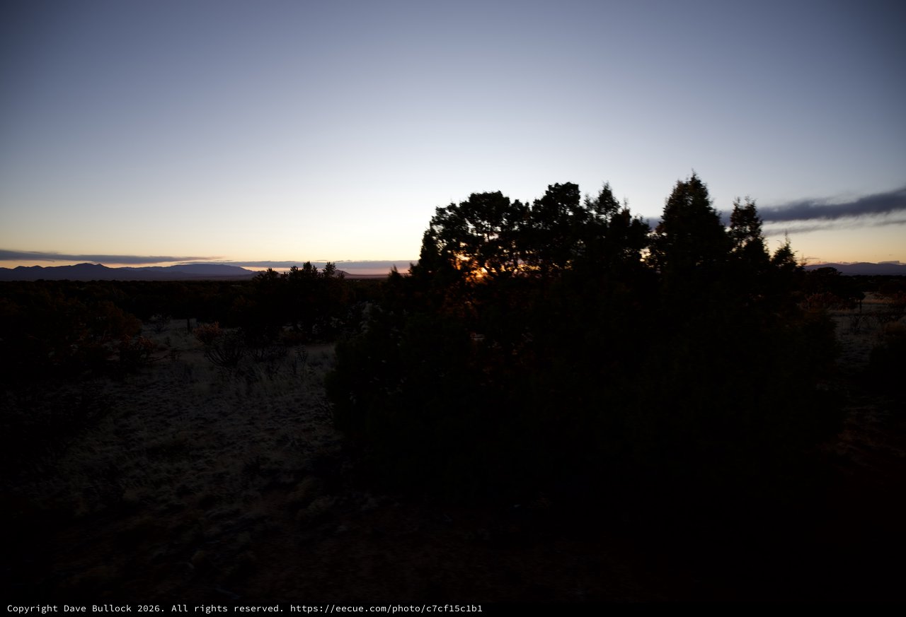 Twilight Silhouettes Over New Mexico High Desert
