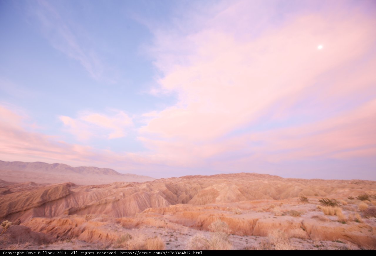 Pink Sunset over the Desert Plateau