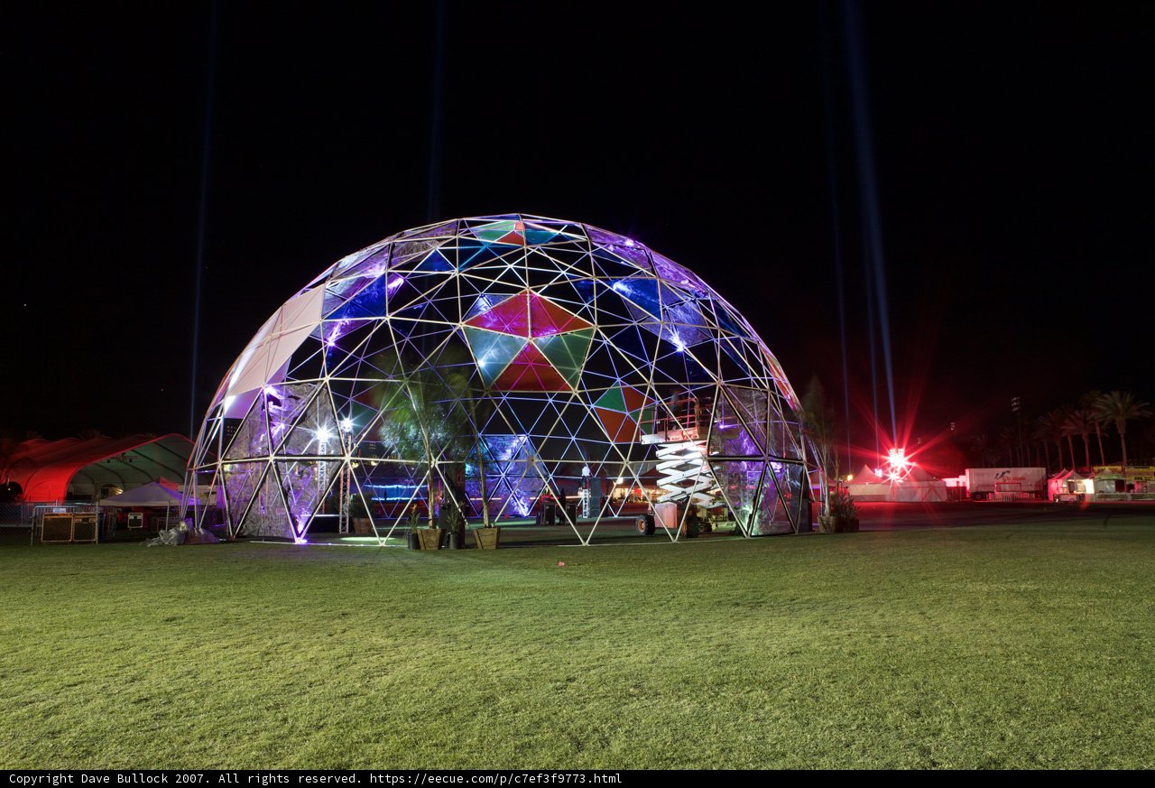 Illuminated Sphere Dome at Coachella