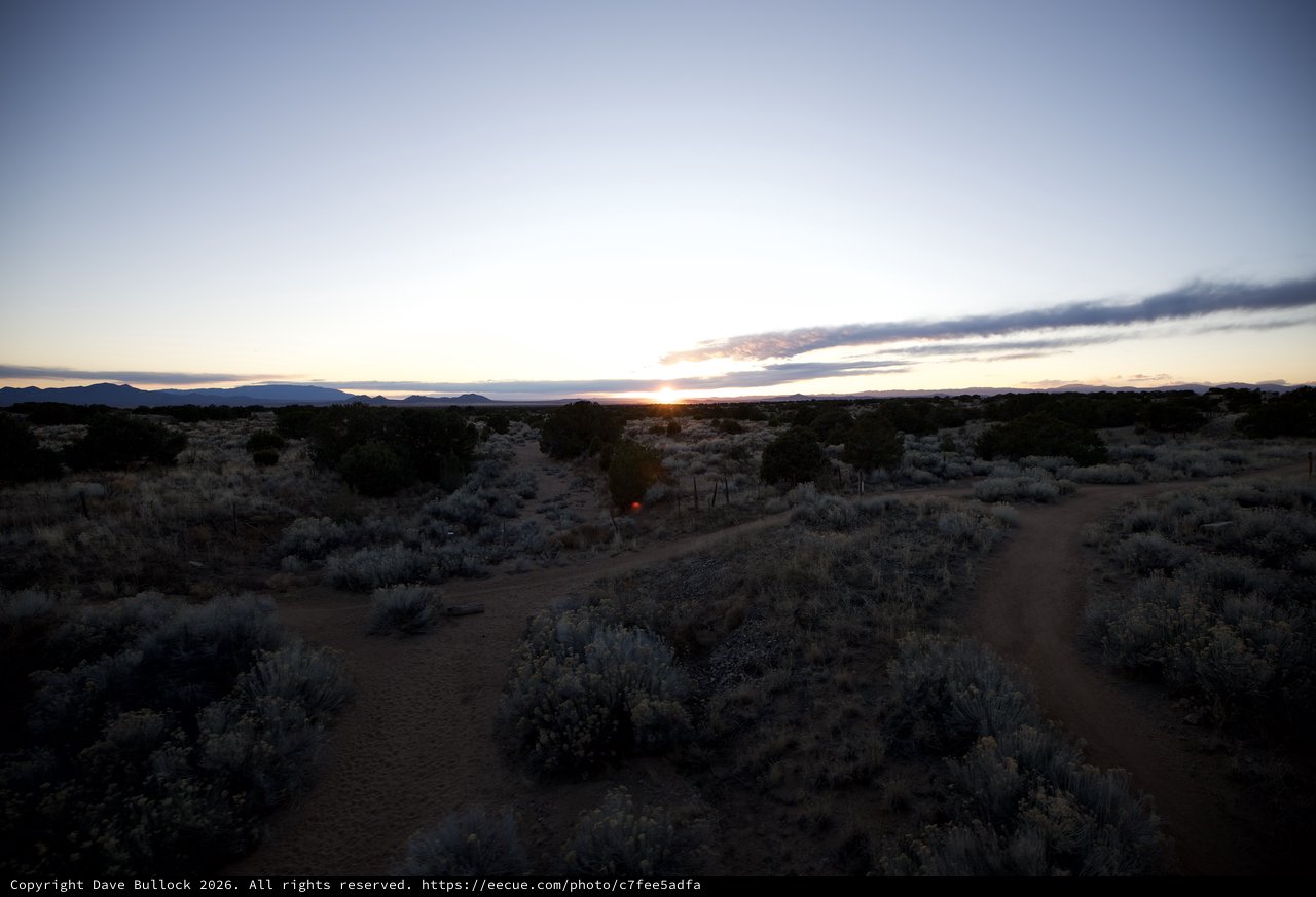 Desert Sunset Over New Mexico Sagebrush Landscape