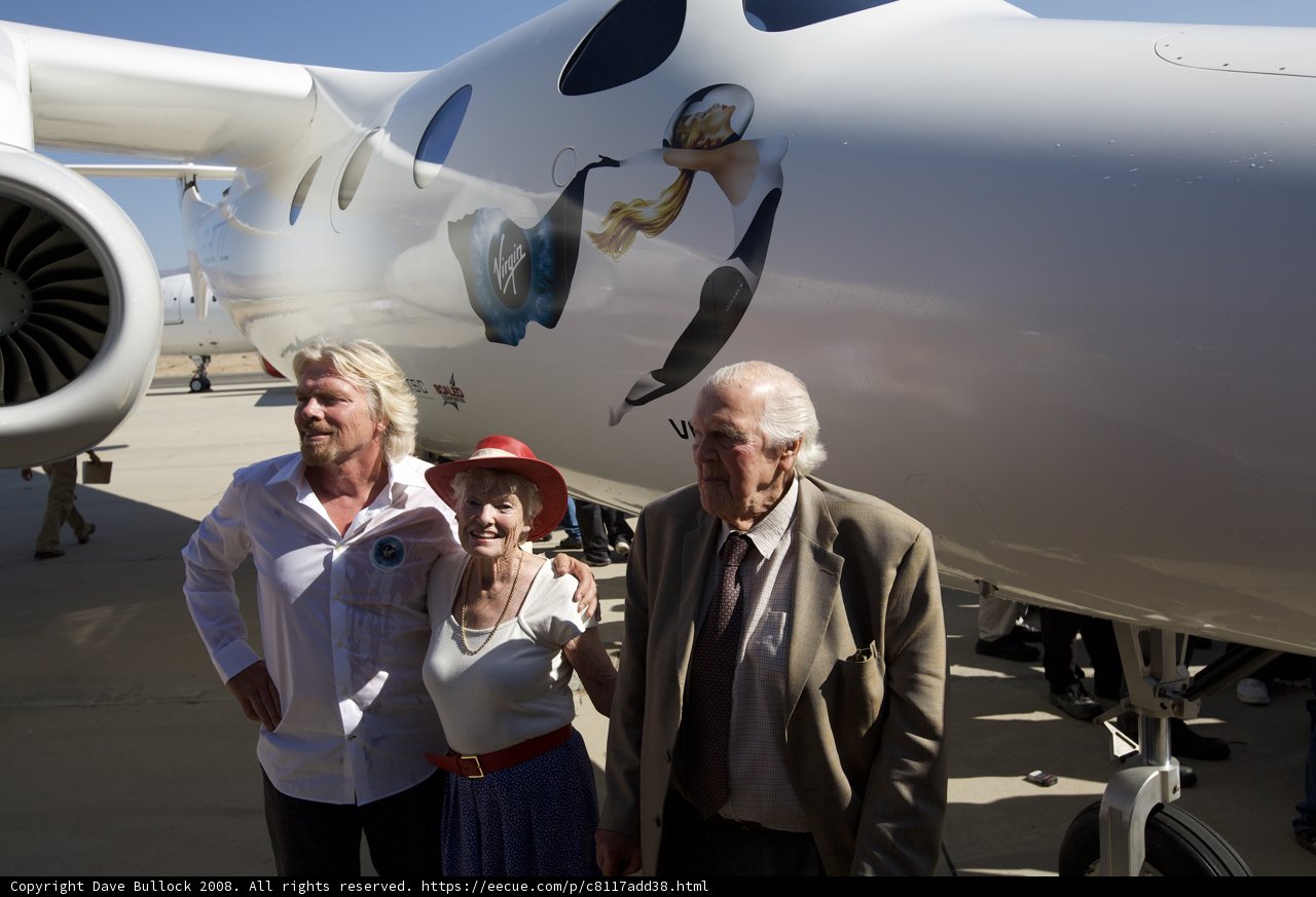 Richard Branson and Company at the Airfield