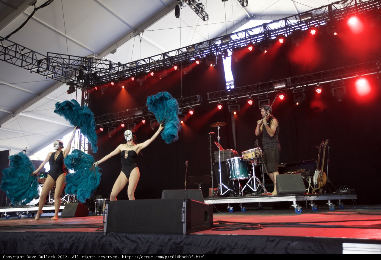 Blue Feathered Dance Performance