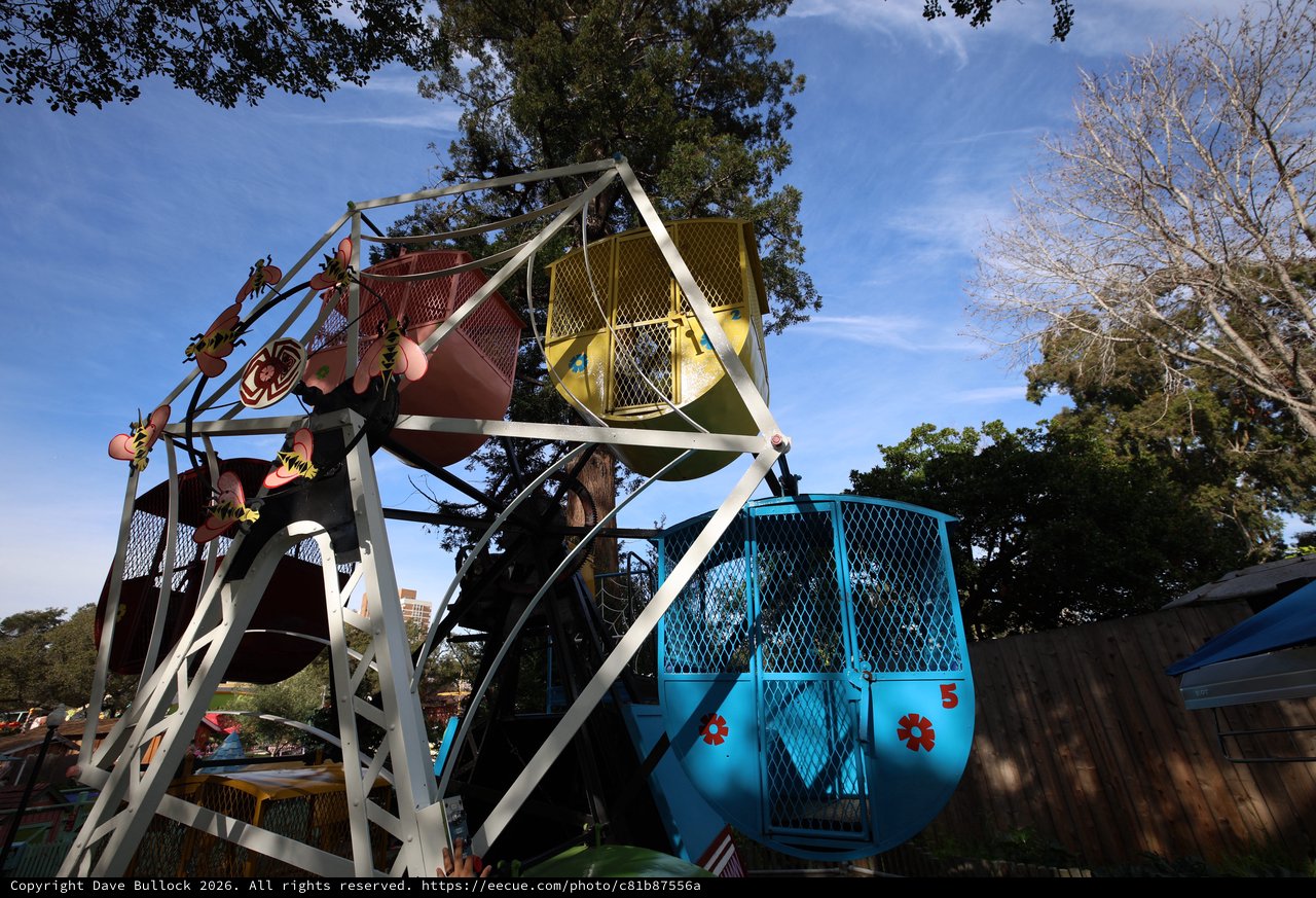 Vintage Ferris Wheel Ride at Fantasyland Amusement Park