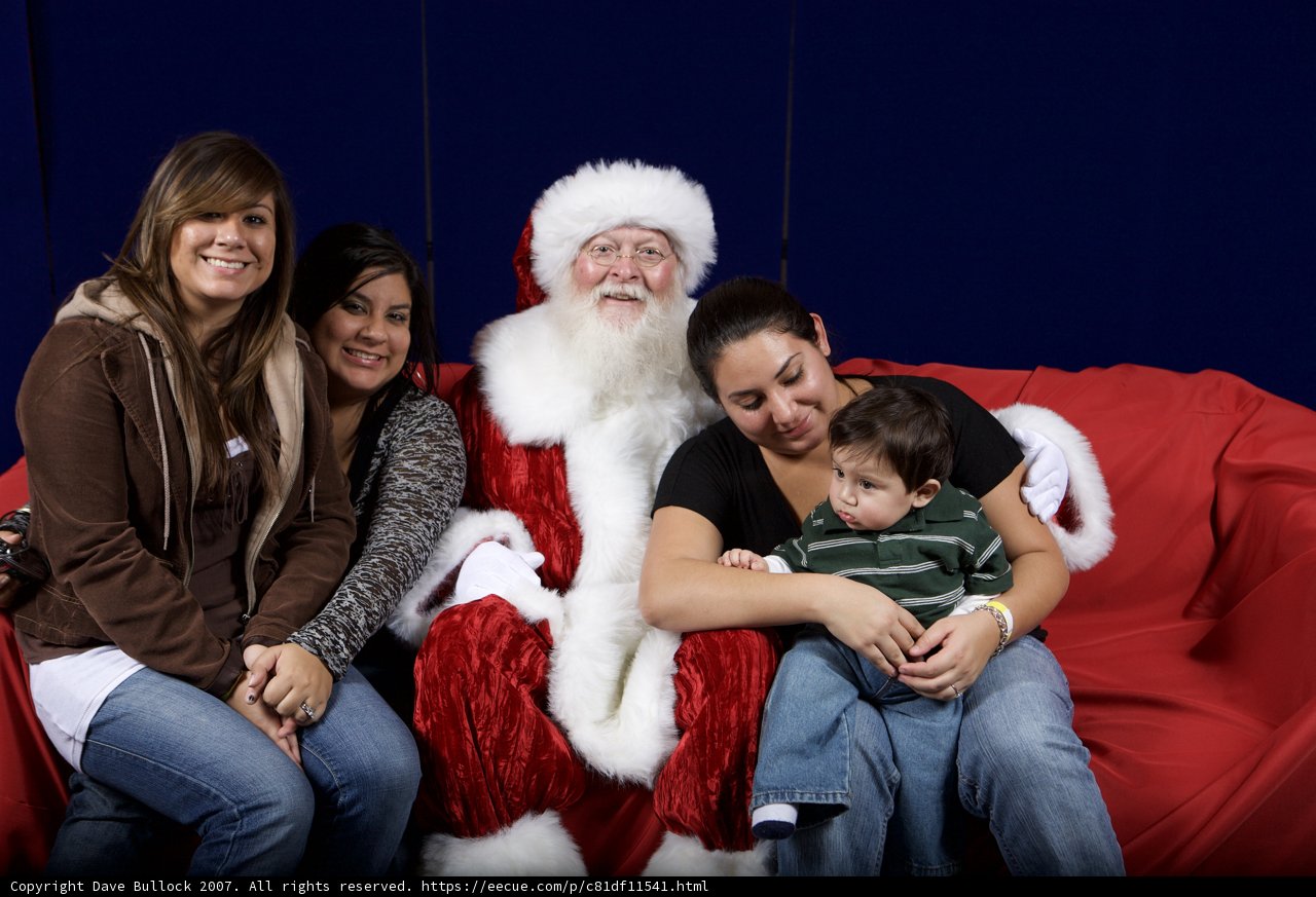 Santa Claus spreading joy with family